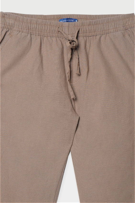 Basic Chic Fit Linen Pull On Trousers