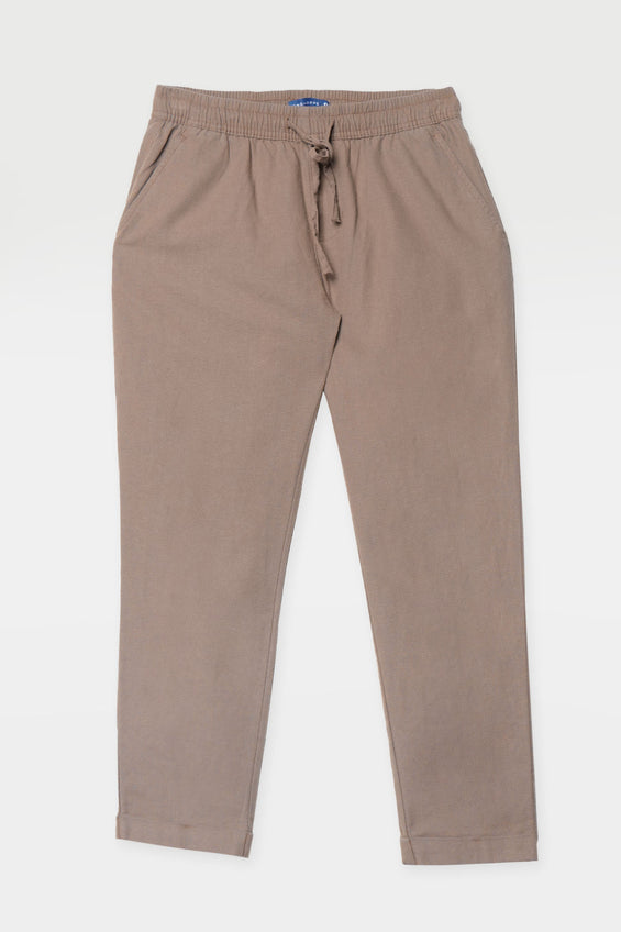 Basic Chic Fit Linen Pull On Trousers