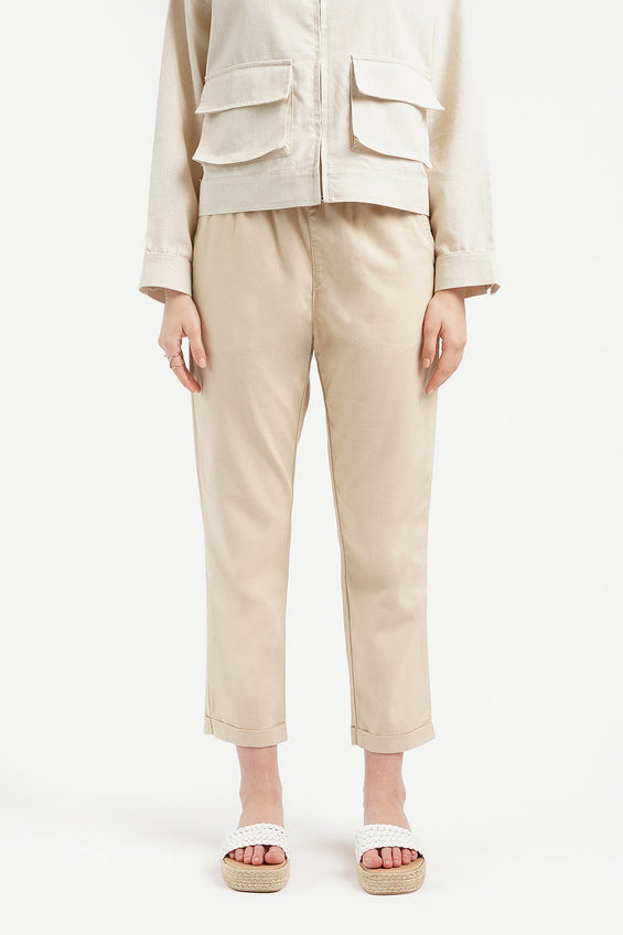 Chic Fit Linen Pull-On Trousers