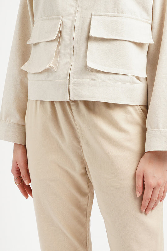 Chic Fit Linen Pull-On Pants