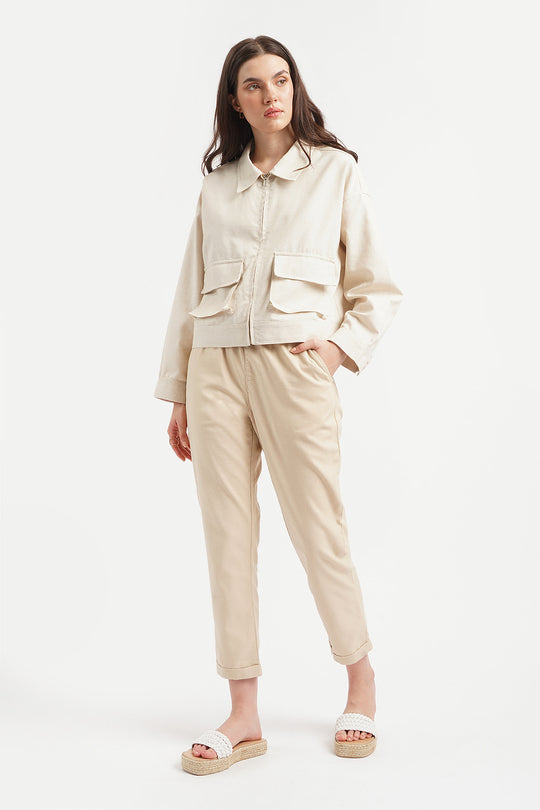 Chic Fit Linen Pull-On Pants