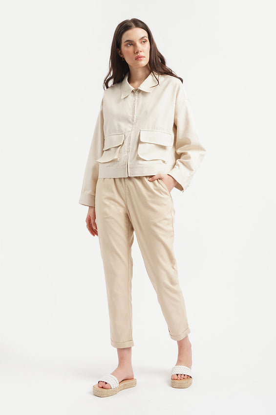 Chic Fit Linen Pull-On Trousers