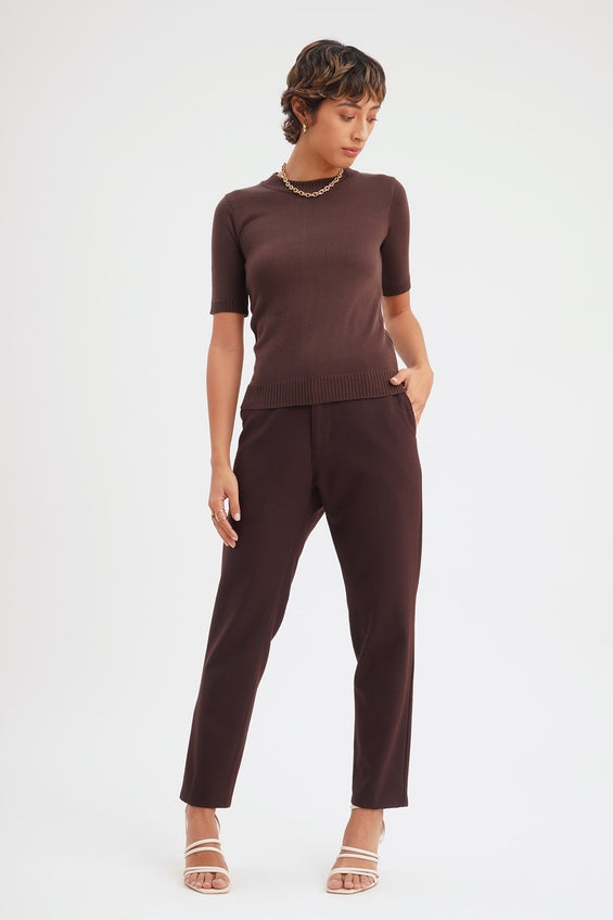 Dress Code Flat Knit Mock Neck Top
