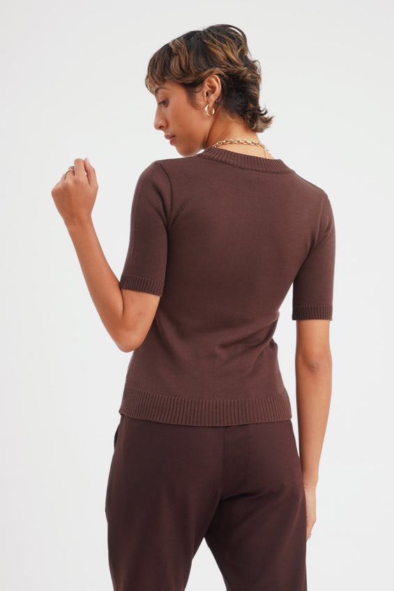 Dress Code Flat Knit Mock Neck Top