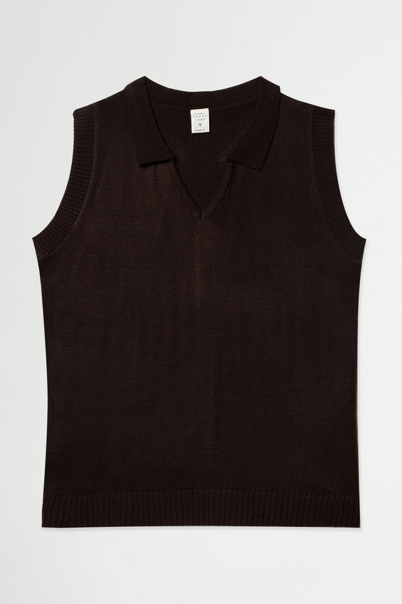Sleeveless Collared Vest