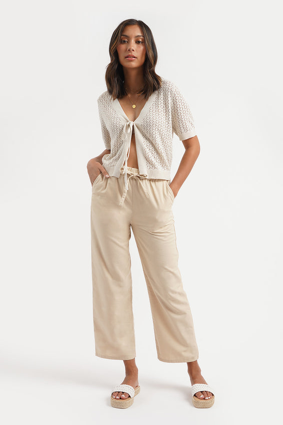 Straight Fit Linen Trousers