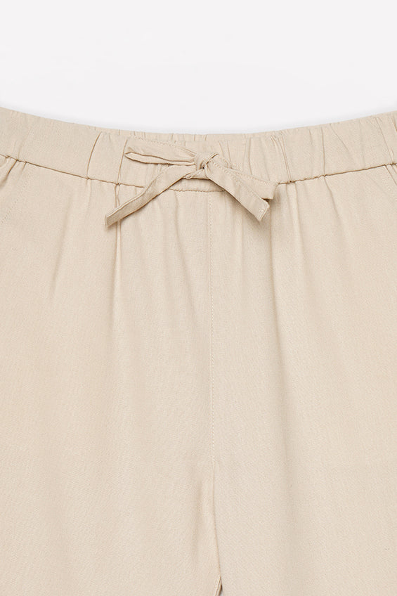 Straight Fit Linen Trousers