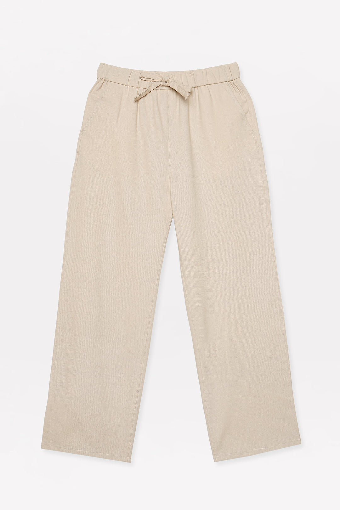Straight Fit Linen Trousers