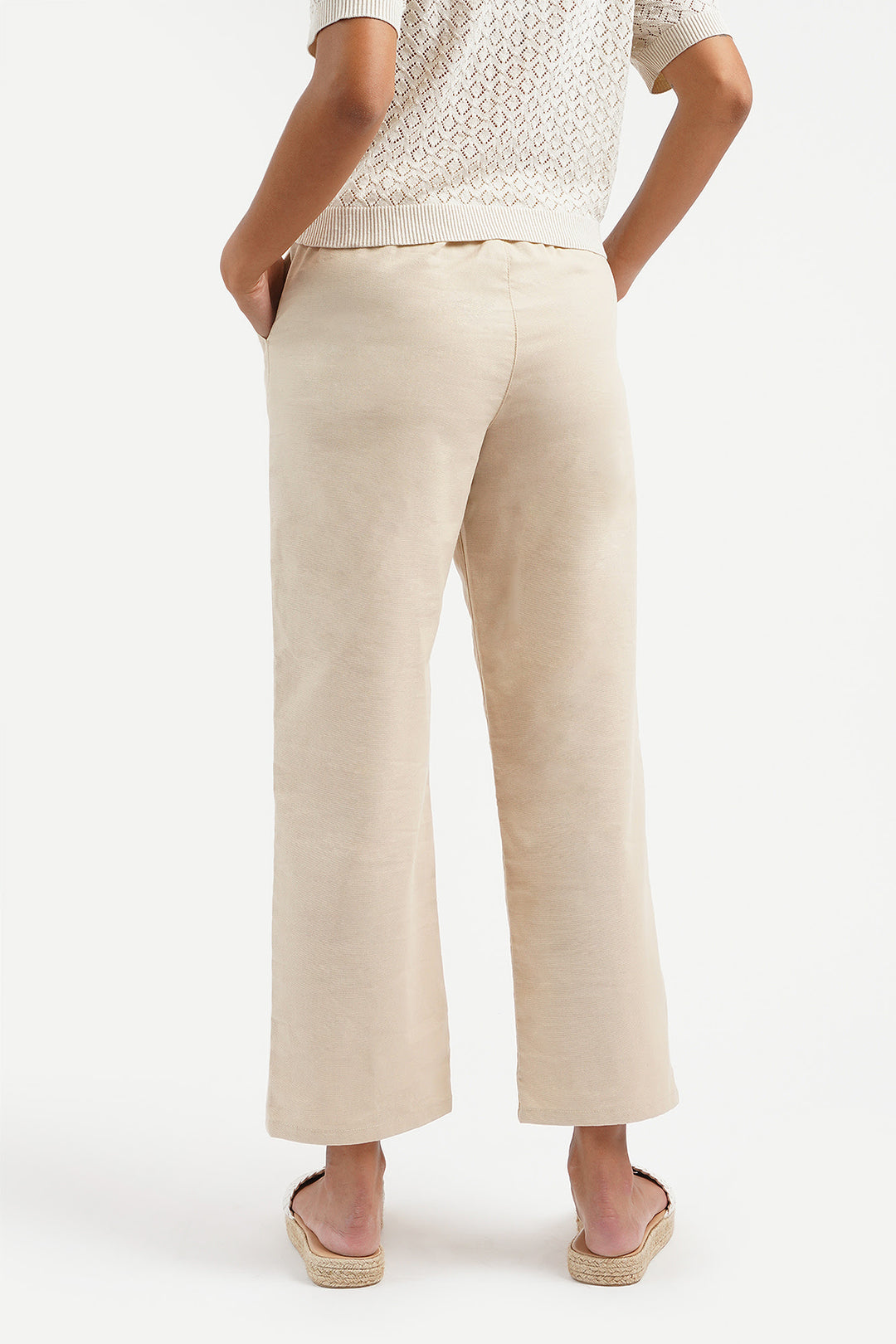 Straight Fit Linen Trousers