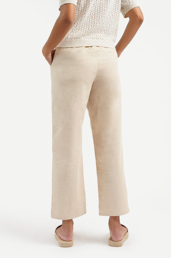 Straight Fit Linen Trousers