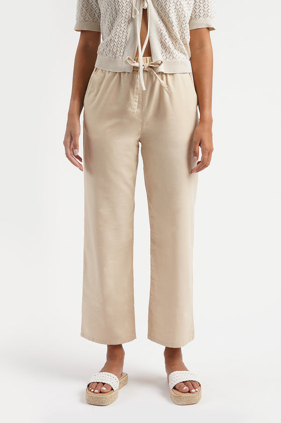 Straight Fit Linen Trousers