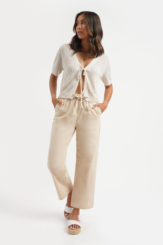 Straight Fit Linen Trousers