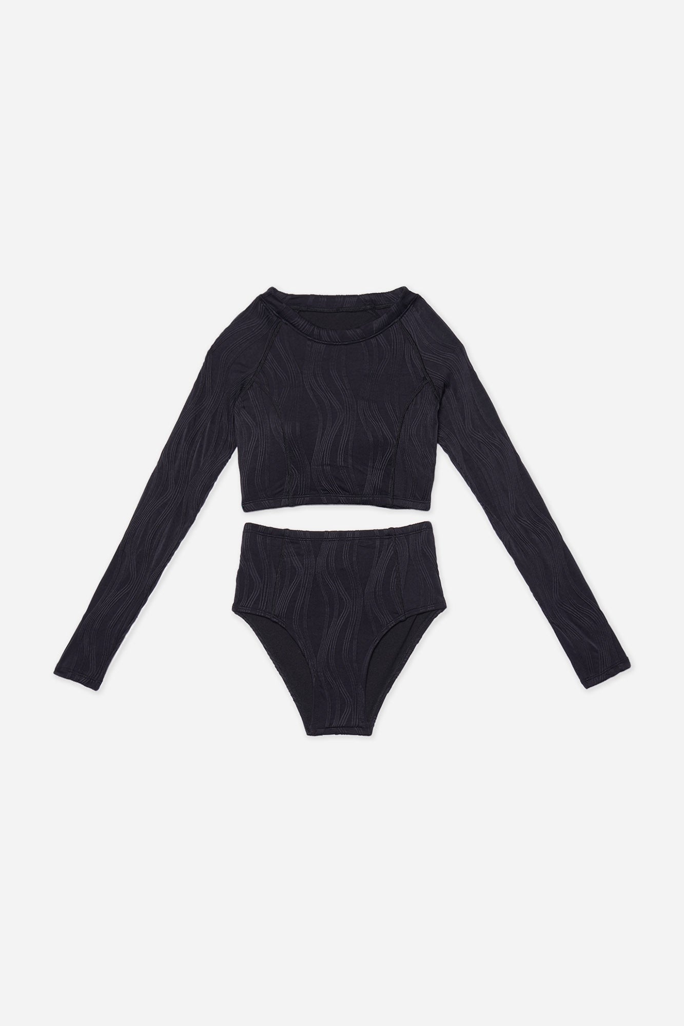 Penshoppe Core Women's Two-Piece Textured Rash Guard