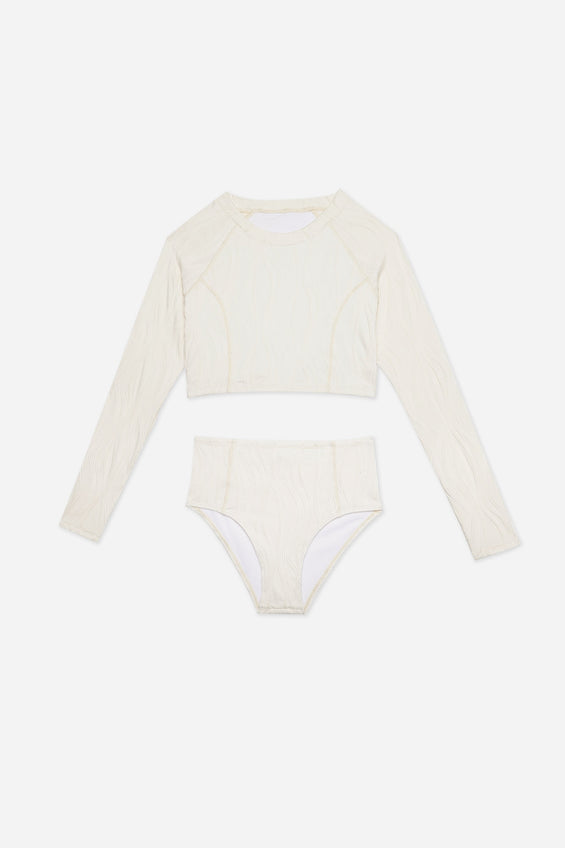 Penshoppe Core Women's Two-Piece Textured Rash Guard