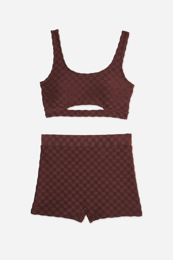 Penshoppe Core Women's Two-piece Textured Swim Shorts Swimsuit