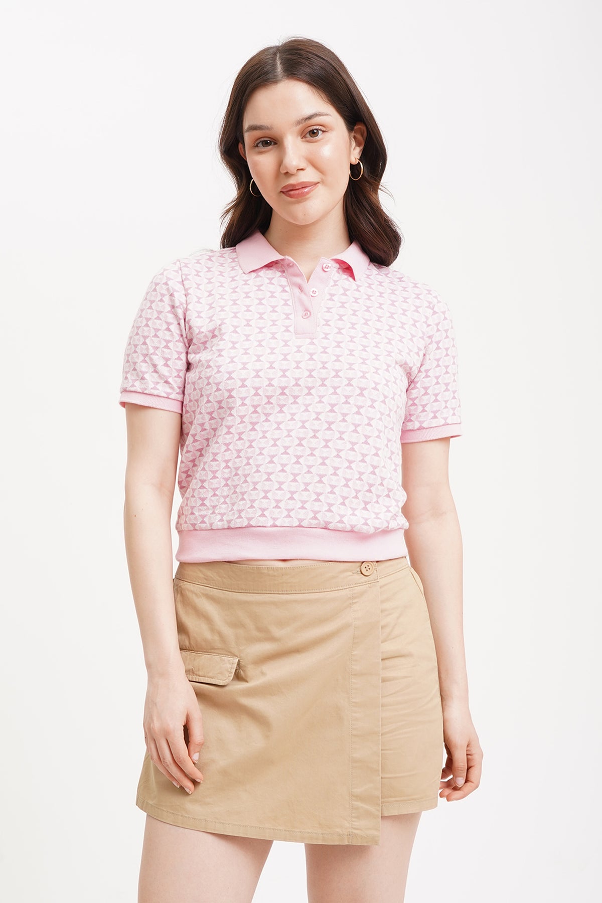 Relaxed Fit Jacquard Polo PENSHOPPE