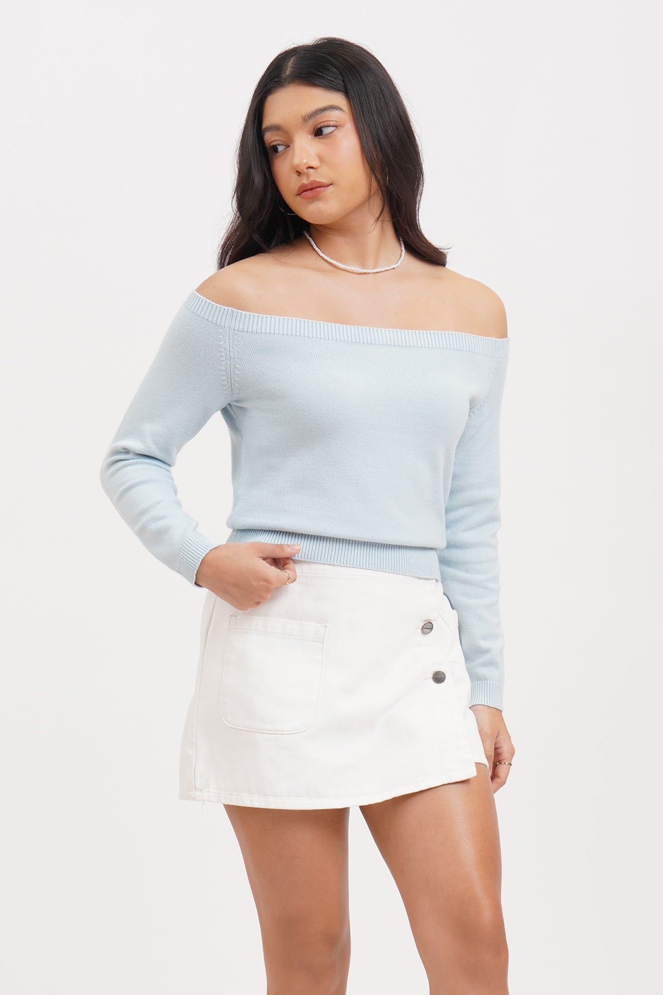 Off shoulder sales slim fit top