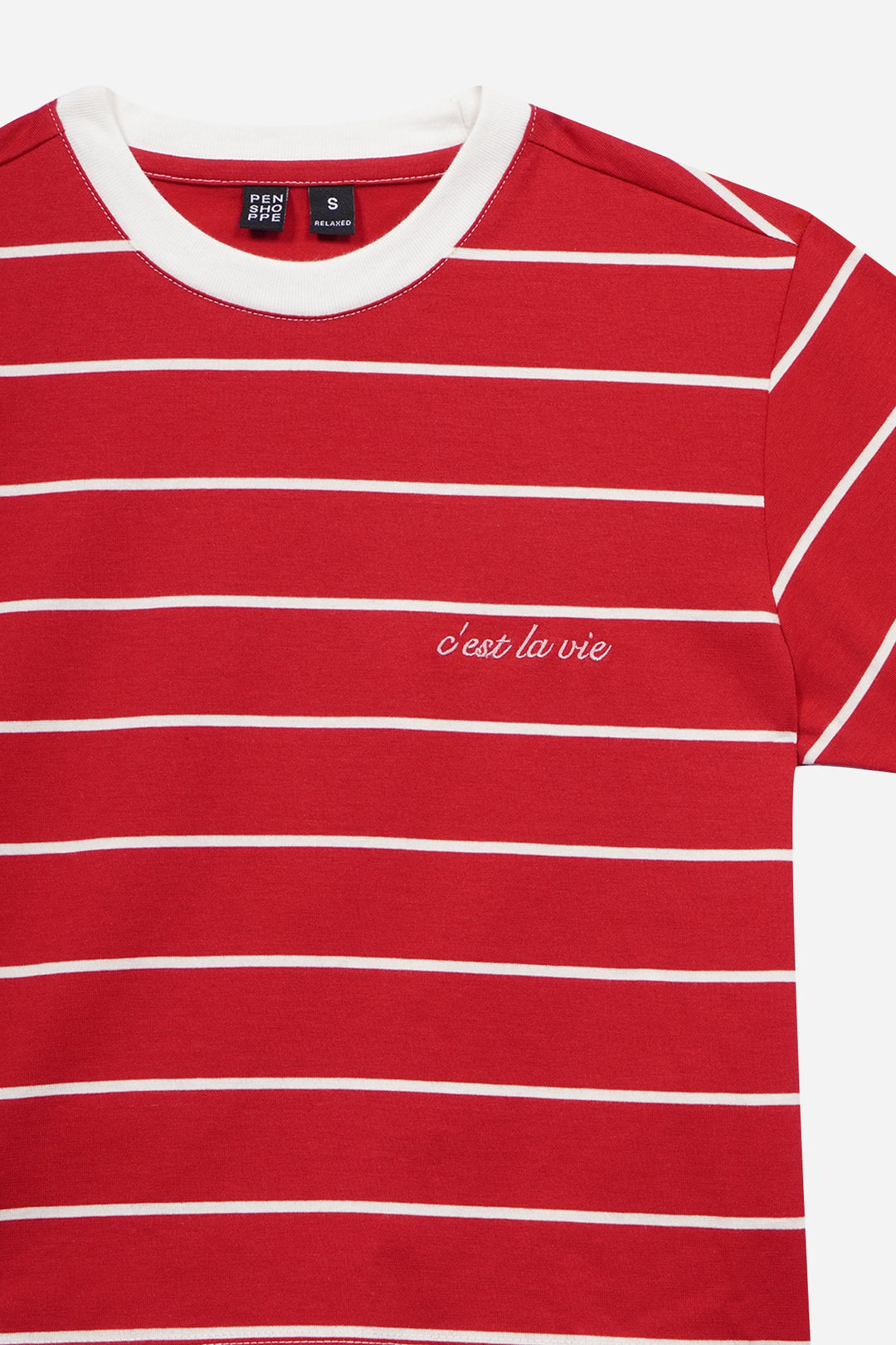 C'Est La Vie Striped All Over Print T-Shirt – PENSHOPPE