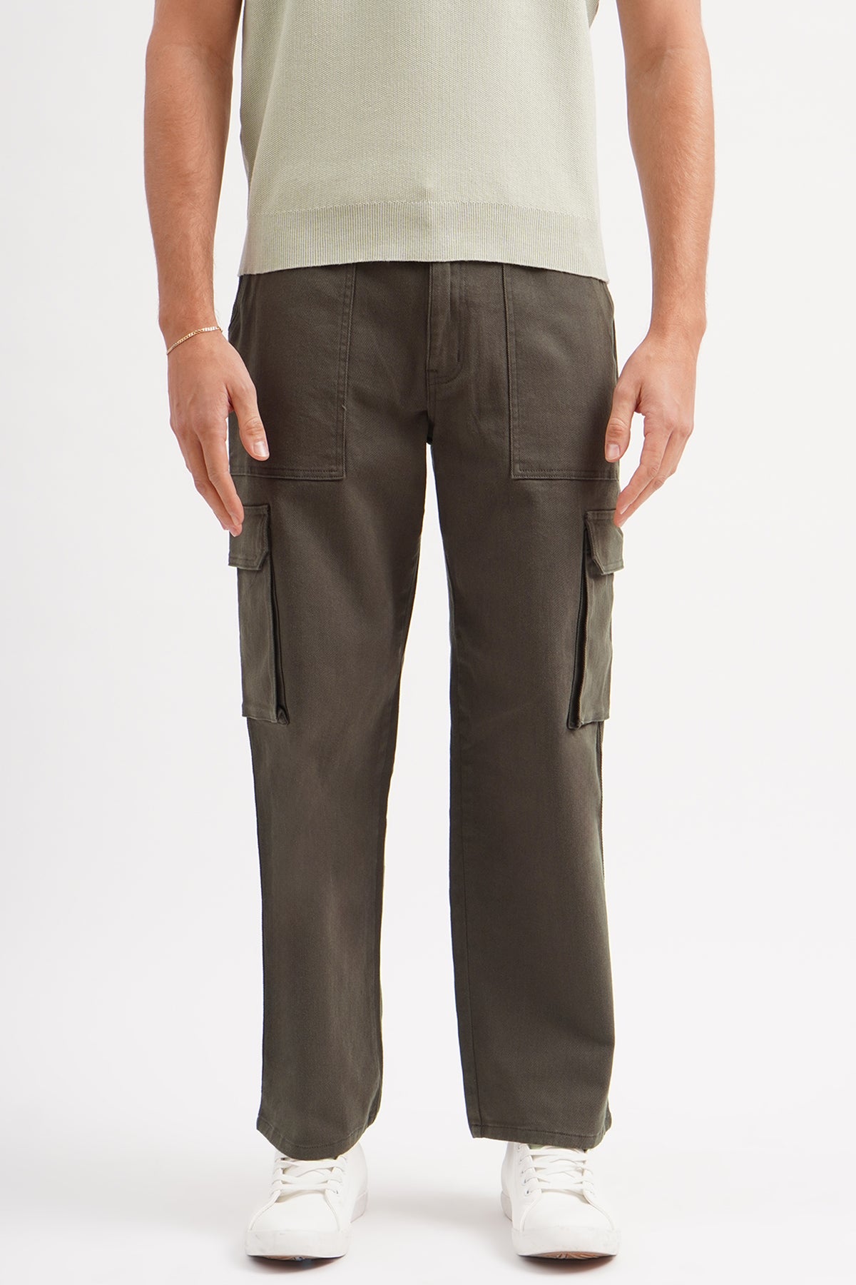 L】ALOUND 2TUCK NYLON CARGO PANTS